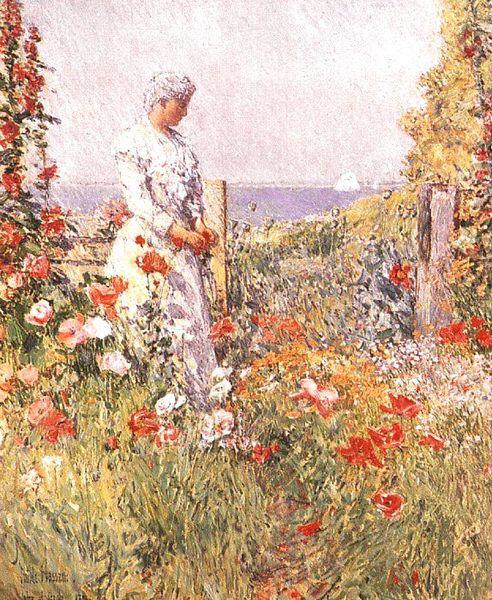 Childe Hassam Celia Thaxter in Her Garden, china oil painting image